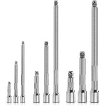 Kit Flexible de 9 Rallonges pour Douilles à Cliquet Argenté 1/4 3/8 1/2 — rallonge cliquet articulée