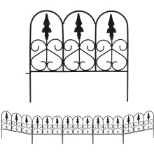 Dekoratives Gartenzaun-Set aus Metall, 5-teilig, Schwarz, 45,7x50,8 cm — metallzaun für den garten, set aus 5 sichtschutzplatten