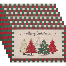 Posavasos Navideños para Mesa de PVC 6 Piezas 45x30 cm para Navidad — manteles individuales, decoracion comedor invierno