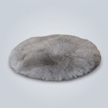 Teppich aus Kunstfell Teppich rund 90 cm Weich Langer Flor Grau — teppich aus wollimitat, runder teppich 90 cm, grauer teppich langflor