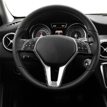 For CLA C117 GLA X156 A Class W176 Carbon Fiber Car Steering Wheel Cover Trim Interior Accessories