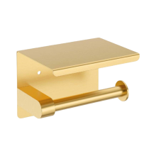 Wall Mount Toilet Paper Holder with Shelf Brushed Gold Finish Brushed Gold Toilet Paper Holder Shelf Wall Mounted Steel Bathroom Toilet Paper Holder