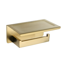 Wall Mount Toilet Paper Holder Shelf Brushed Gold Bathroom Organizer — wall mounted toilet paper holder, gold toilet paper holder