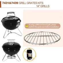 13,5" Kookrooster & 10,5" Houtskoolrooster Kit, Grillroosters Geschikt voor 14'' Smokey Joe Zilver & Goud Tuck-N-Carry Houtskool