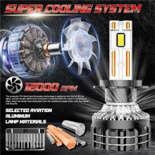 V22 H1 LED-Doppelkupferrohr-Autoscheinwerfer, 50000 Lm, 120 W, Hochleistungs-12-V-Scheinwerfer, Auto-Ersatz-LED-Perlen 3570, 2 Stück