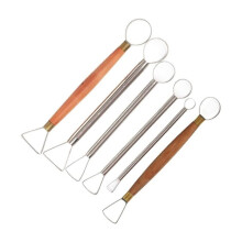 6pcs Stainless Steel Clay Sculpture Scraper Ceramic Finishing Blank Tool DIY Pottery Fine Carving Oil Clay Model Scraper