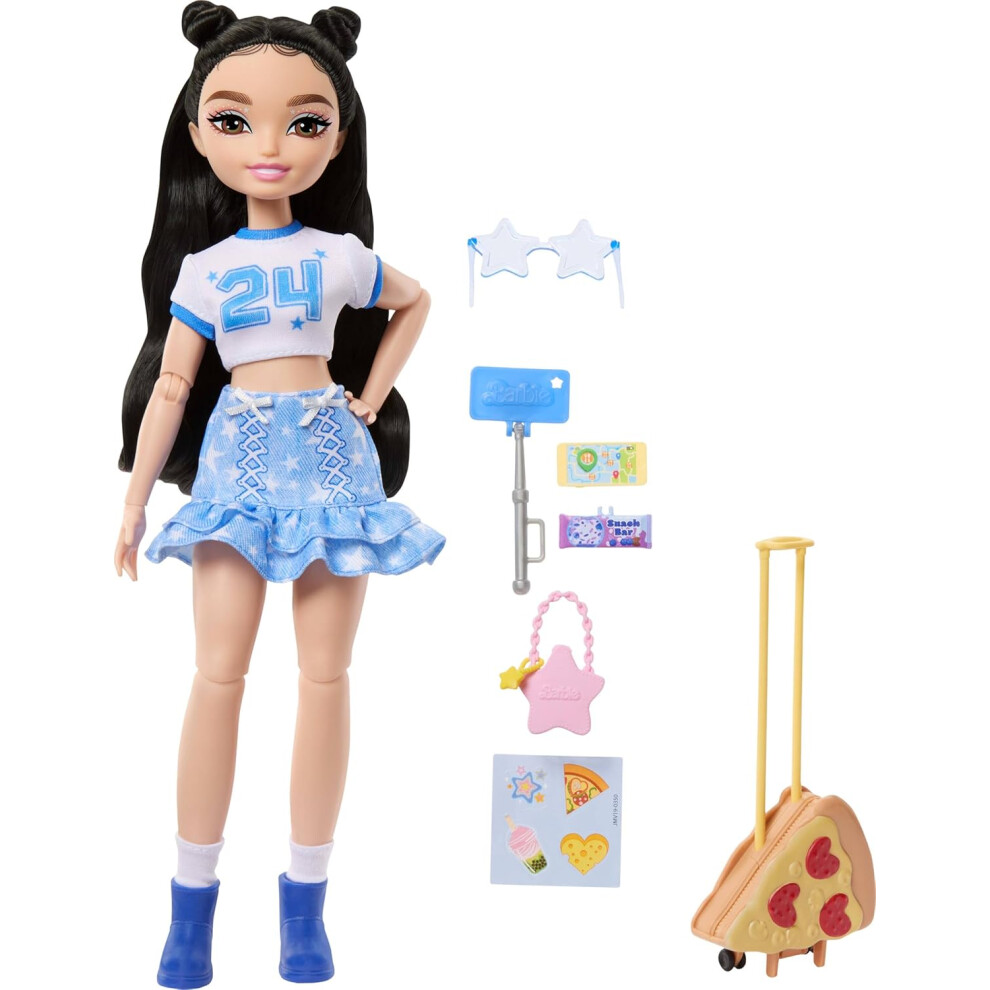 Barbie Dream Besties Weekend Getaway Renee Doll And Accessories, Fashion Doll With Removable Fashions & 7 Travel Themed Toy Pieces