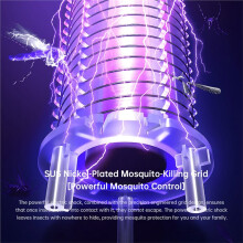 Lámpara Antimosquitos Azul UV con Atracción y Descarga Eléctrica, Repelente de Insectos 2 en 1, Recargable, de 1200 MAh, Apta para Patio.