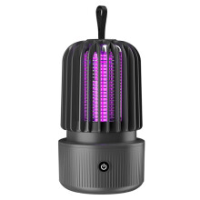 Lampe Anti-Moustiques à UV Bleus, à Choc Électrique, Répulsif 2 en 1, Rechargeable, 1200 MAh, Idéale pour Terrasse