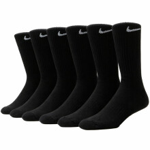 (UK 2-5, Black (6PK)) Nike Mens Sport Socks Cotton Rich Designer Soft Crew Sock