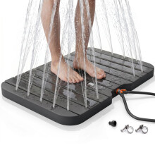 AREBOS Outdoor Ground Shower for Garden Pool & Camping, Foot-Control Water Fountain up to 4m, Non-Slip Weatherproof Surface, 150kg Capacity