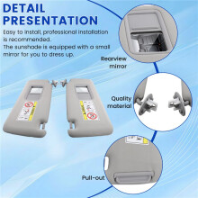 Gray Sun Visor Left Side Right Side Driver Side Passenger Side J15 for Land Prado KDJ155 KDJ150 2009-2023
