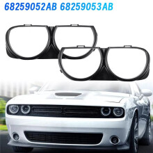 1Pair Front Headlight Bezel Trim Frame Lamp Cover 68259052AB 68259053AB for Challenger 15-21 CH2510101 CH2511101