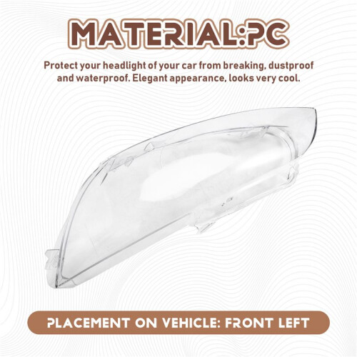 Front Headlight Lens Covers for  E92 E93 Coupe Convertible M3 2006 -2010 Clear Headlamp Cover Shell Left