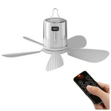 Ventilatori da Soffitto Portatili da 10800mAh, Ventilatore da Campeggio, Circolatore D'Aria per Tenda, Raffreddatore Elettrico Ricaricabile con Luce