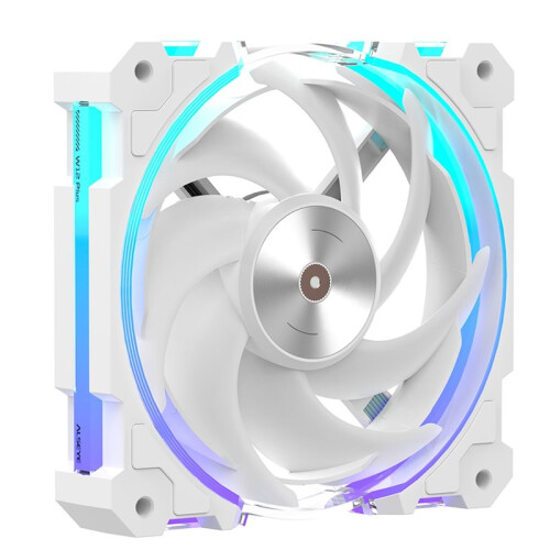 12CM Computer Case Cooling Fan ARGB Light Synchronization PWM Intelligent Temperature Control Silent Fan White