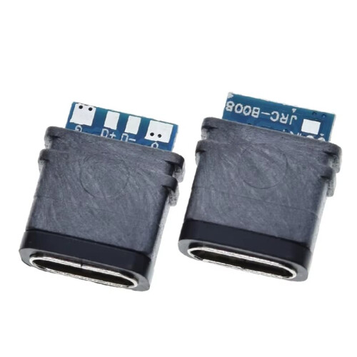 10PCS USB 3.1 Waterproof Type-C Connector 4PIN 5A Female Socket Resistor Support Charging and Discharging 1