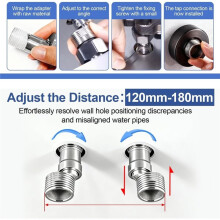 2 Stuks Gebogen Voetjes met 360 Draaibare Hoekverstelling voor Wandmontage, Excentrische Douchehoekschroevenadapter