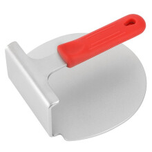 Burger Press 15.4cm Stainless Steel Hamburger Patty Maker with Silicone Handle for Steaks and Sandwiches