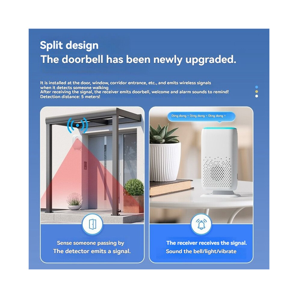 Split Infrared Induction Welcome Doorbell Human Body Induction Doorbell Infrared Welcome Doorbell For Elderly 4712427759411