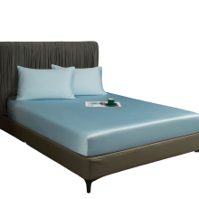 Spannbettlaken 90x200x30 cm Glatt Atmungsaktiv Elegant Hellblau — spannbetttuch 90x200, himmelblaues spannbetttuch, spannbetttuch bambus polyester