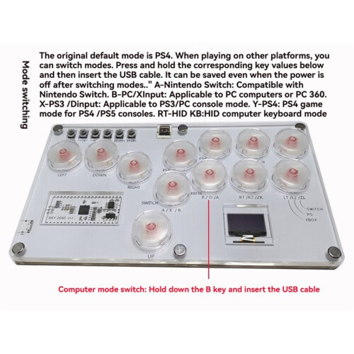 Hitbox Leverless Controller Fight Stick 12-Tasten-Controller für PC/für PS4/für PS3/für 1