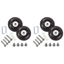2Satz Koffer-Gepäckrad-Ersatzsatz Gummi-Universalräder Lenkrollenlager (AD: 75 B: 24 ID: 6 Achsen: 36/40 mm)