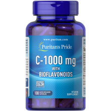 Vitamina C - 1000 mg com bioflavonóides - 100 cápsulas moles de libertação rápida Puritans Pride