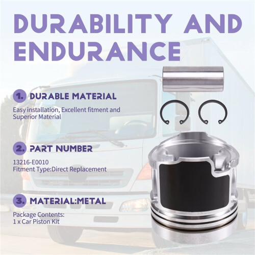 New 1 Sets Piston Kit 13216-E0010 Fit for Hino N04CT Engine 104MM 2