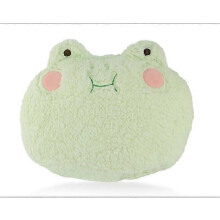 Coussin en peluche grenouille crème/jaune clair (vert clair), décoration créative pour bureau, chaise,