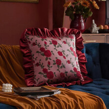 Funda de cojín de sofá de terciopelo de lujo con bordado, 50x50cm, almohada de oficina de jacquard retro