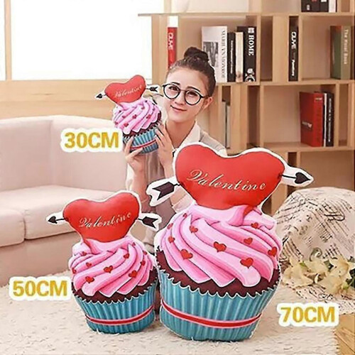 Cuscino a forma di cono gelato 3D creativo da 30 cm, morbido e imbottito, ideale per casa e ufficio. 2
