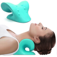 Almohada ergonómica verde para tracción cervical, para alivio del dolor y apoyo a la relajación.