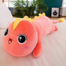 Adorable almohada de peluche de dinosaurio con expresión facial, hecha de algodón y plumón.