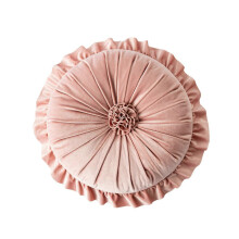 Silver Round Velvet Pillow, Home Decorative Cushion for Bed, Living Room, Sofa, Chair, Car, Window, Floor Seat Cushion