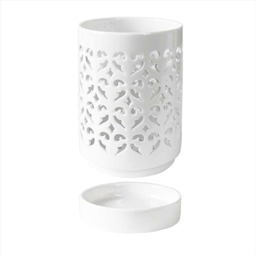 4 Inch White Ceramic Orchid Pot with Drainage Holes