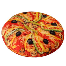Almohada con forma de pizza, divertida almohada redonda de peluche con diseño de comida en 3D, cojín decorativo novedoso.