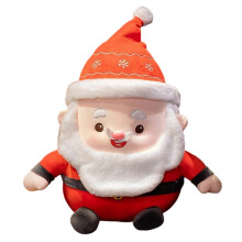 Cojín de felpa rojo de Papá Noel, almohada suave para las fiestas, lavable, de poliéster.