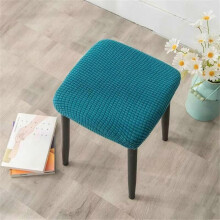 Dusknt-Sonderangebot! Hellblauer, hochelastischer Stretch-Sofa- und Hockerbezug, rutschfest, passend für quadratische Essgruppen.