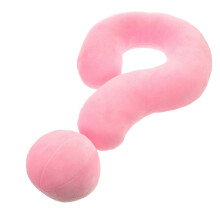 Almohada de peluche rosa con signo de interrogación, 1 unidad, suave y cómoda para el coche y como regalo.