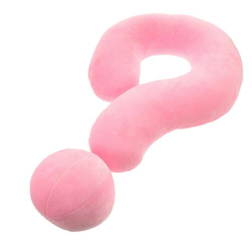 Pink Question Mark Plush Pillow, 1Pcs, Soft Comfort for Car & Gift