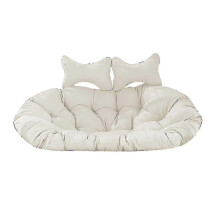 Coussin épais pour fauteuil suspendu double 2025, avec panier intégré, idéal pour le jardin, l'intérieur et l'extérieur, ou pour balcon. Blanc.