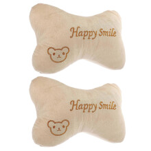 Almohada cervical beige para coche, 2 unidades, para soporte del asiento del conductor