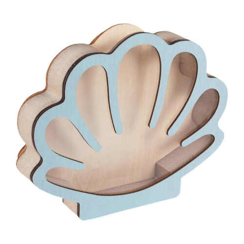 Shell Storage Container Display Case, Portable Seashell Keepsake Box for Living Room Mantel