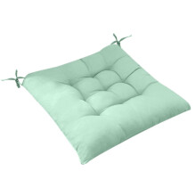 Light Green Cotton Chair Cushion for Indoor/Outdoor, Square, Soft with Ties, Kitchen & Patio Use