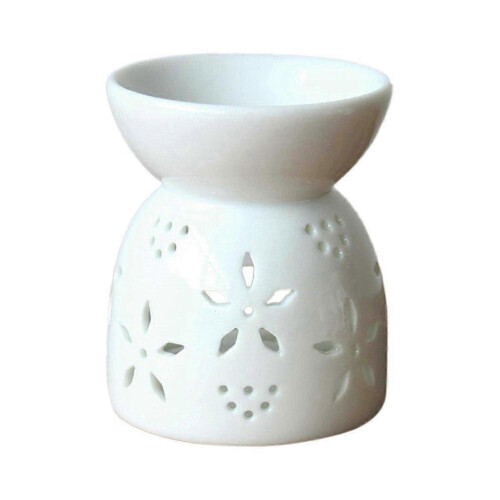 Ceramic Hollow-Out Aromatherapy Stove Candlestick Handmade Style 2