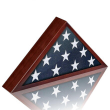 2025 Solid Wood Military Memorial Shadow Box Frame for 5x9.5 Veteran Flag, Burial Flag Display Case