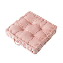 Square Solid Velvet Seat Cushion with Handle, Tufted Thick Chair Pad, Tatami Floor Pillow for Kitchen Dining Room