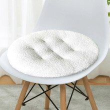 1 Pc 17.7In Winter Short Plush Round Seat Cushion - Extra Thick Soft Chair Pad