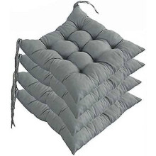 4er-Pack Premium-Stuhlkissen aus Baumwolle (40 x 40 cm) – Wetterfeste Kissen für Korbmöbel, Schaukelstühle und Esszimmerstühle